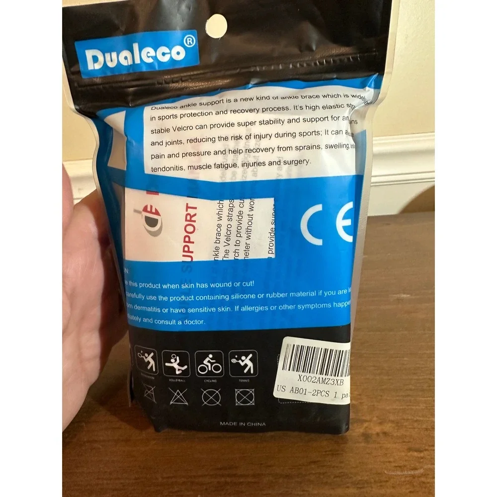 Dualeco Ankle Support Brace Compression Sleeve New One Size Fits Most Sports